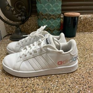 Adidas white shoes for girls size 2.